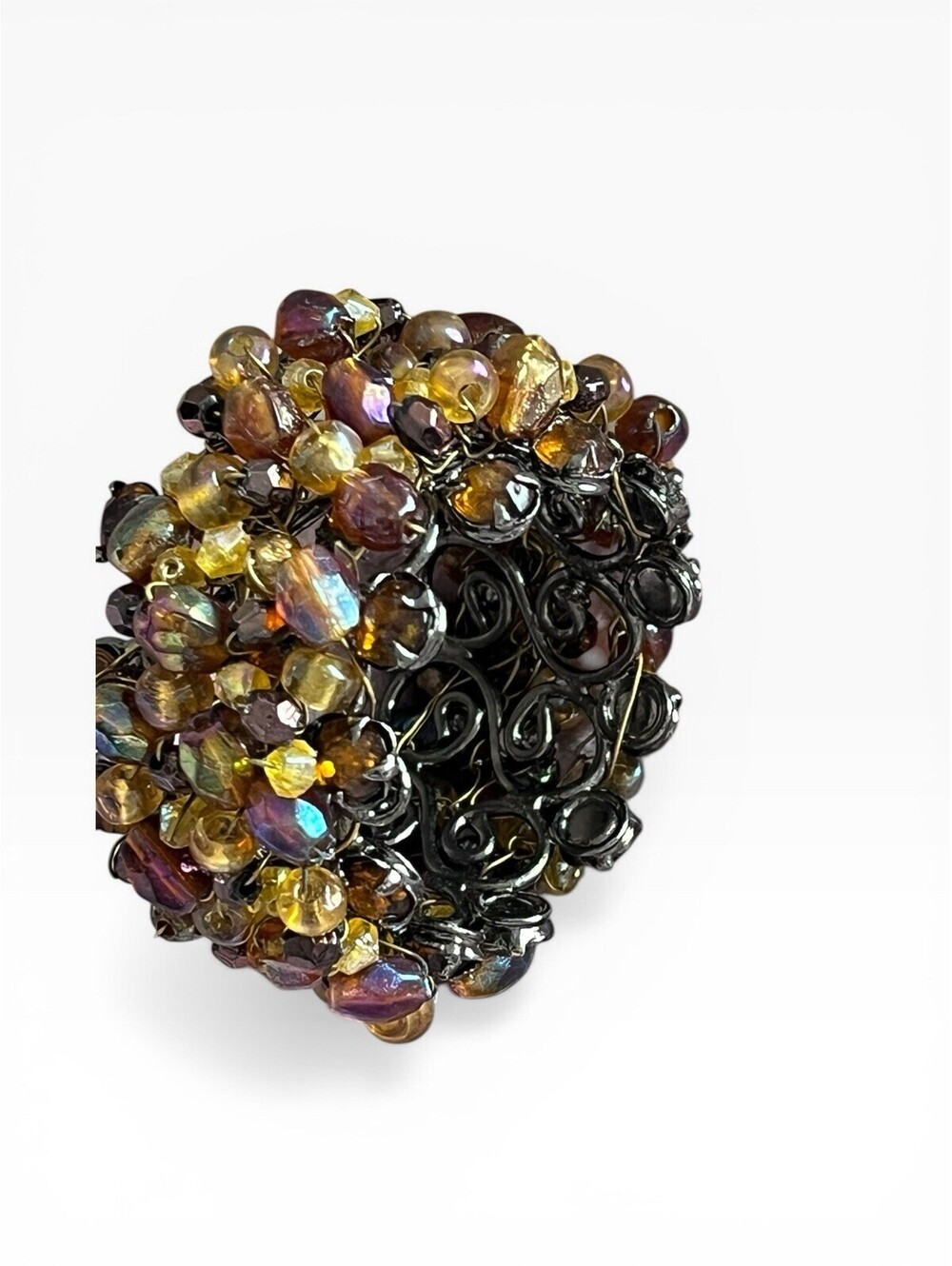 Set Of 8 VNTG Pier 1 Imports Beaded Napkin Holder Rings Bohemian NIB Magical